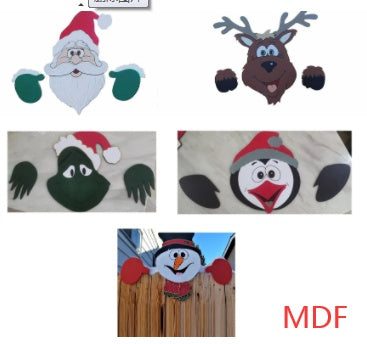 Christmas Themed Fence Garden Top Decoration