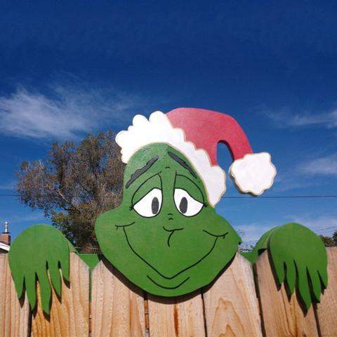 Christmas Themed Fence Garden Top Decoration
