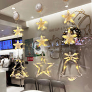 Christmas 3pcs LED Light Star Xmas Tree Hanging Sucker Lamp Window Ornaments Decoration For Home Xmas Navidad New Year Decor Christmas Decorations - My Store
