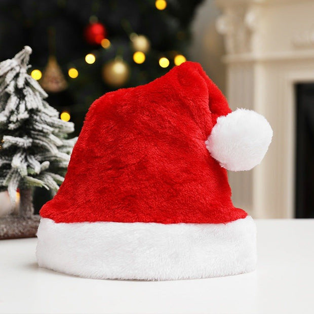 Christmas Goods Christmas Dense Velvet Short Plush Santa Hat New Super Soft Christmas Hat - My Store