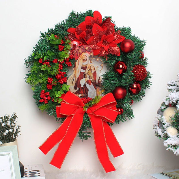 Christmas Wreath With Lamp God Jesus - My Store