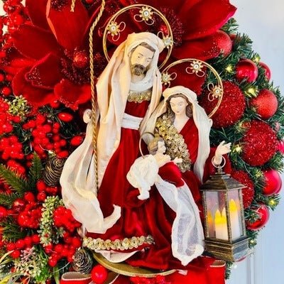 Christmas Wreath With Lamp God Jesus - My Store