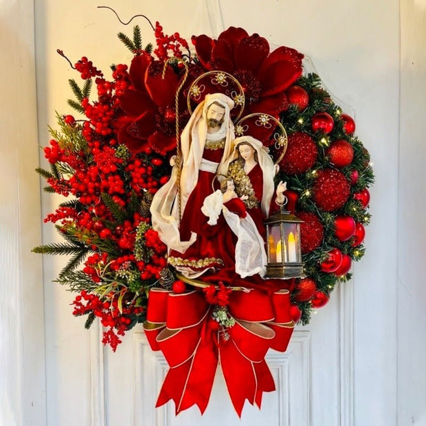 Christmas Wreath With Lamp God Jesus - My Store
