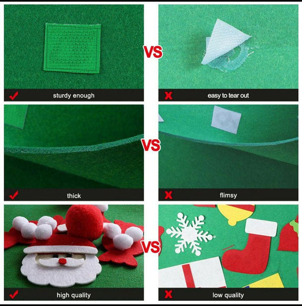 DIY Felt Christmas Tree New Year Toddler Kids Handmade Gift Toys Door Wall Hanging Ornaments Holiday Party Home Decor Set - My Store