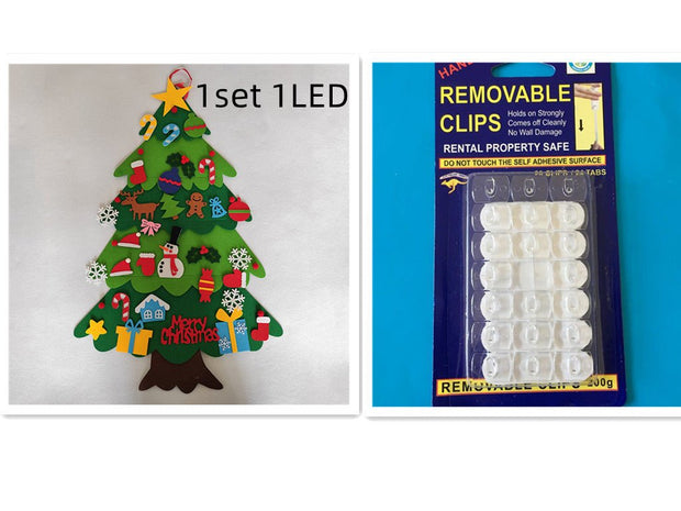 DIY Felt Christmas Tree New Year Toddler Kids Handmade Gift Toys Door Wall Hanging Ornaments Holiday Party Home Decor Set - My Store