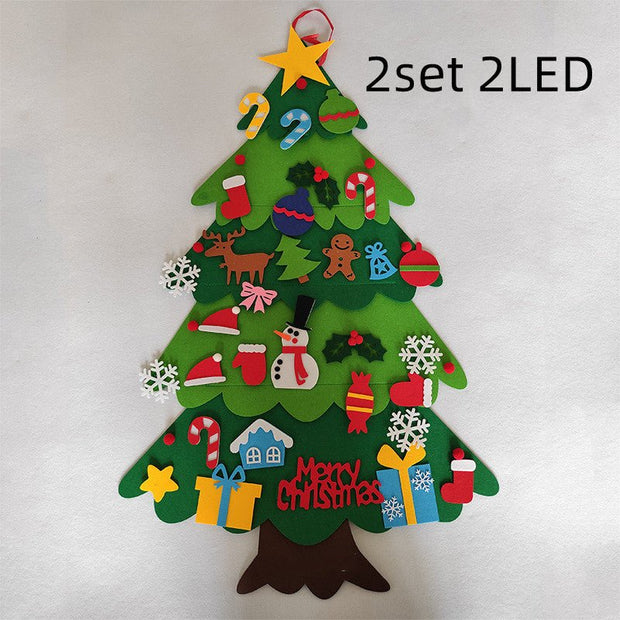 DIY Felt Christmas Tree New Year Toddler Kids Handmade Gift Toys Door Wall Hanging Ornaments Holiday Party Home Decor Set - My Store