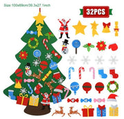 DIY Felt Christmas Tree New Year Toddler Kids Handmade Gift Toys Door Wall Hanging Ornaments Holiday Party Home Decor Set - My Store