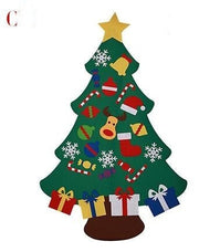 DIY Felt Christmas Tree New Year Toddler Kids Handmade Gift Toys Door Wall Hanging Ornaments Holiday Party Home Decor Set - My Store