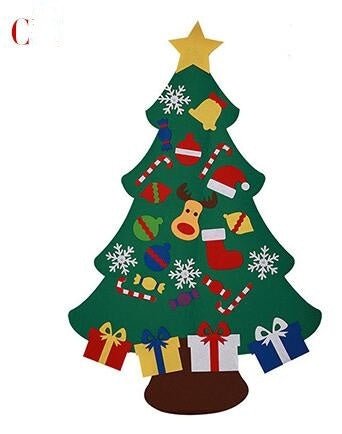 DIY Felt Christmas Tree New Year Toddler Kids Handmade Gift Toys Door Wall Hanging Ornaments Holiday Party Home Decor Set - My Store