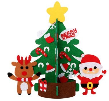 DIY Felt Christmas Tree New Year Toddler Kids Handmade Gift Toys Door Wall Hanging Ornaments Holiday Party Home Decor Set - My Store
