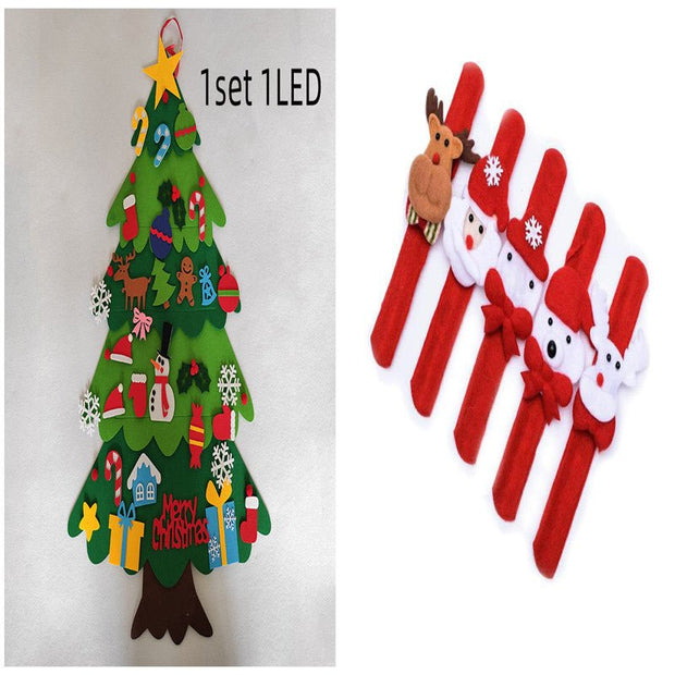DIY Felt Christmas Tree New Year Toddler Kids Handmade Gift Toys Door Wall Hanging Ornaments Holiday Party Home Decor Set - My Store