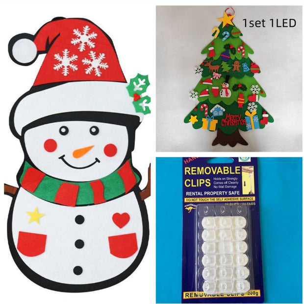 DIY Felt Christmas Tree New Year Toddler Kids Handmade Gift Toys Door Wall Hanging Ornaments Holiday Party Home Decor Set - My Store