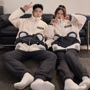 Fashion Casual Embossed Velvet Couple Pajamas - My Store