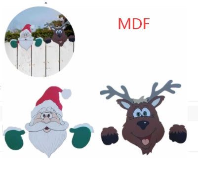 Christmas Themed Fence Garden Top Decoration