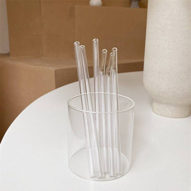 Glass Straws, Pearl Milk Tea Coarse Drinking Straws, Non - disposable Transparent Water Cups, Long Straws - My Store