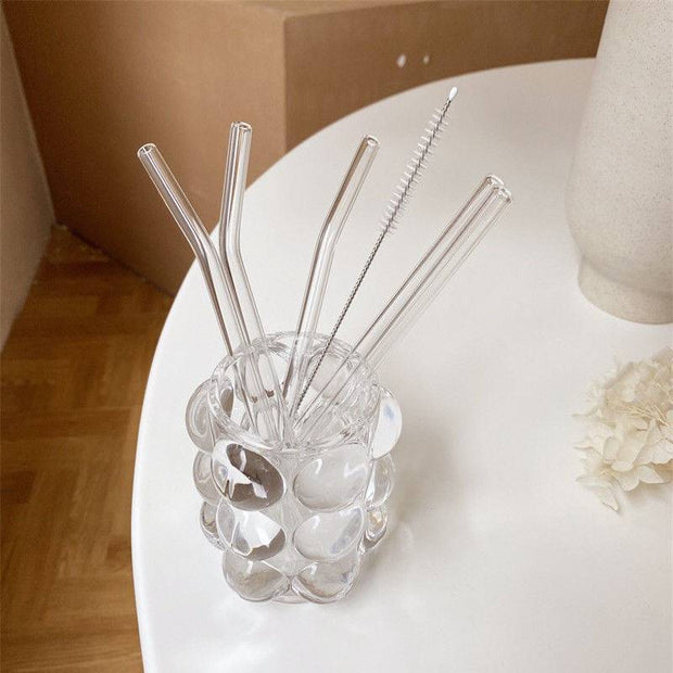 Glass Straws, Pearl Milk Tea Coarse Drinking Straws, Non - disposable Transparent Water Cups, Long Straws - My Store