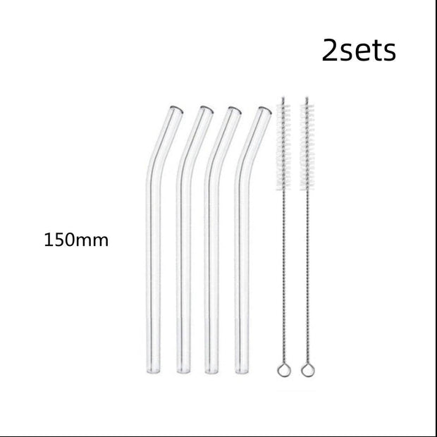 Glass Straws, Pearl Milk Tea Coarse Drinking Straws, Non - disposable Transparent Water Cups, Long Straws - My Store