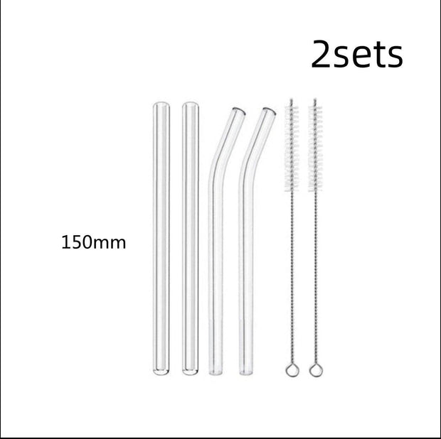 Glass Straws, Pearl Milk Tea Coarse Drinking Straws, Non - disposable Transparent Water Cups, Long Straws - My Store