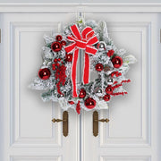 New Flocking Wreath Outdoor Decoration Door Hanging Christmas Wreath Rattan - My Store