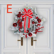 New Flocking Wreath Outdoor Decoration Door Hanging Christmas Wreath Rattan - My Store