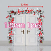 New Flocking Wreath Outdoor Decoration Door Hanging Christmas Wreath Rattan - My Store