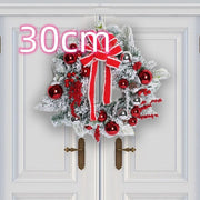New Flocking Wreath Outdoor Decoration Door Hanging Christmas Wreath Rattan - My Store