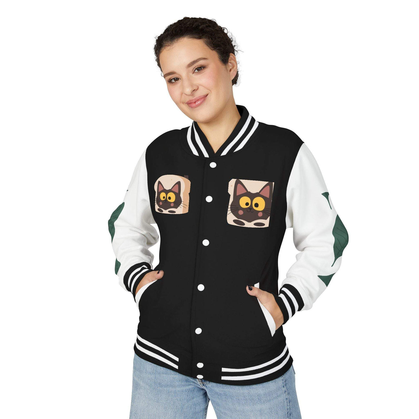 Unisex Heavyweight Cat Letterman Jacket | Cozy Cat Lover Gift | Trendy Streetwear | Perfect for Casual Outings | Animal Lovers [...] - My Store