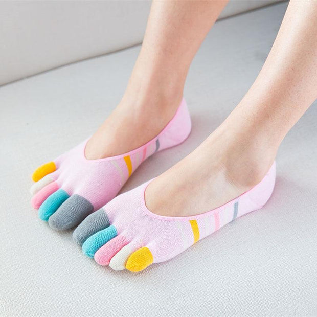 Women’s Invisible Cotton Toe Socks – Breathable Summer Comfort Wear