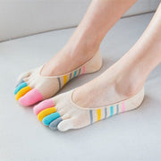 Women’s Invisible Cotton Toe Socks – Breathable Summer Comfort Wear